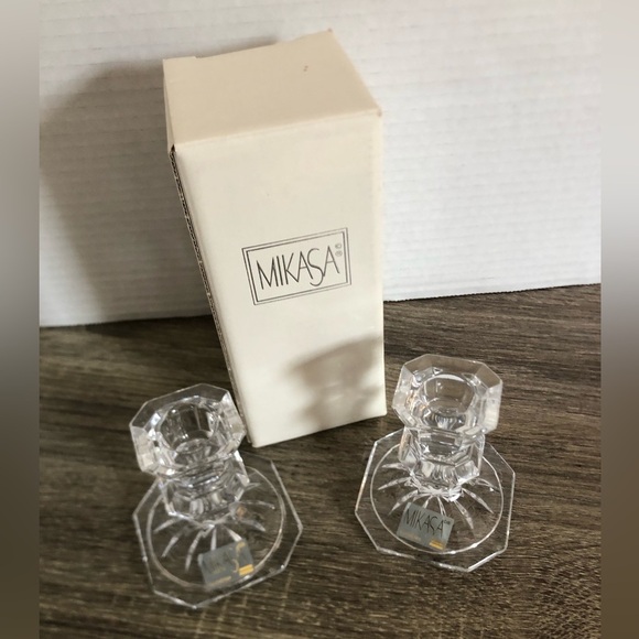 Mikasa Edinburgh Crystal Candlestick Holders - Picture 1 of 12